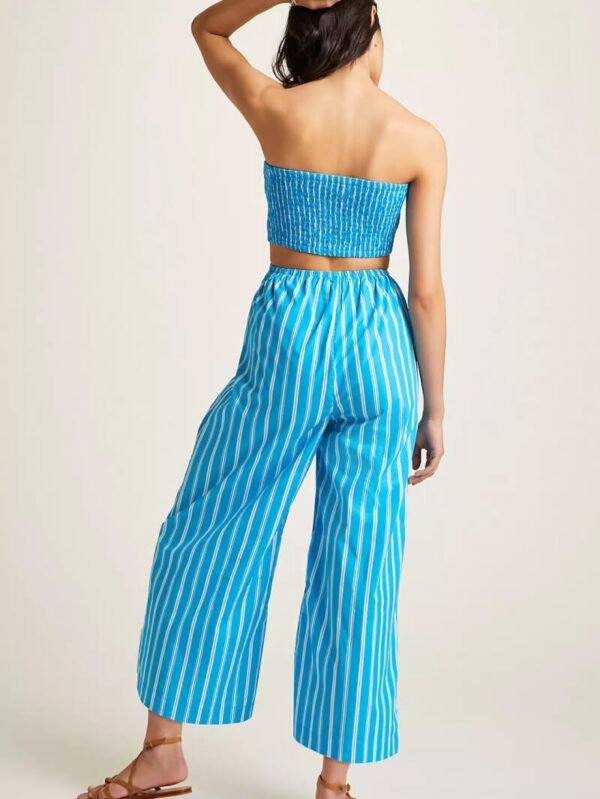 Azure Stripe Bandeau Jumpsuit