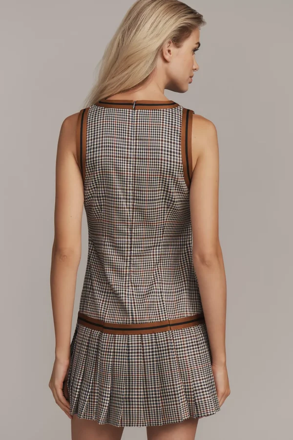 Retro Grid V-Neck Dress