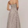 RamonValy Chestnut Stripe Bandeau Midi Dress
