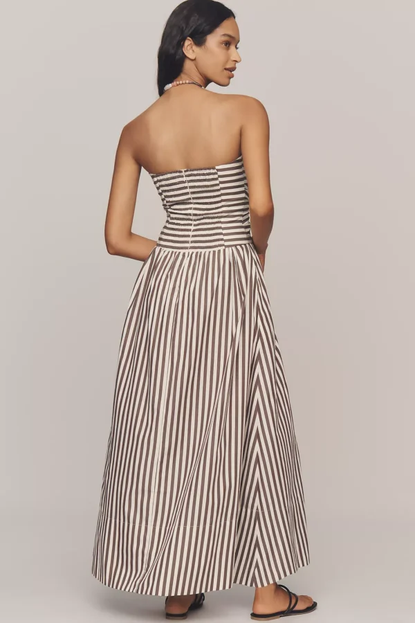RamonValy Chestnut Stripe Bandeau Midi Dress
