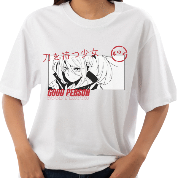 Good Person Anime Drop‑Shoulder Tee – Women