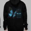 Blue Butterfly Grid Hoodie