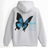 Blue Butterfly Grid Hoodie