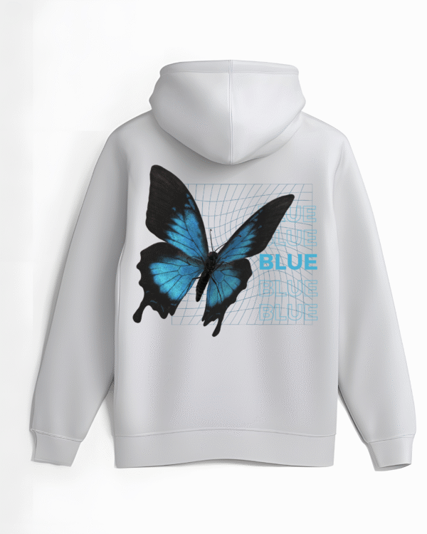 Blue Butterfly Grid Hoodie