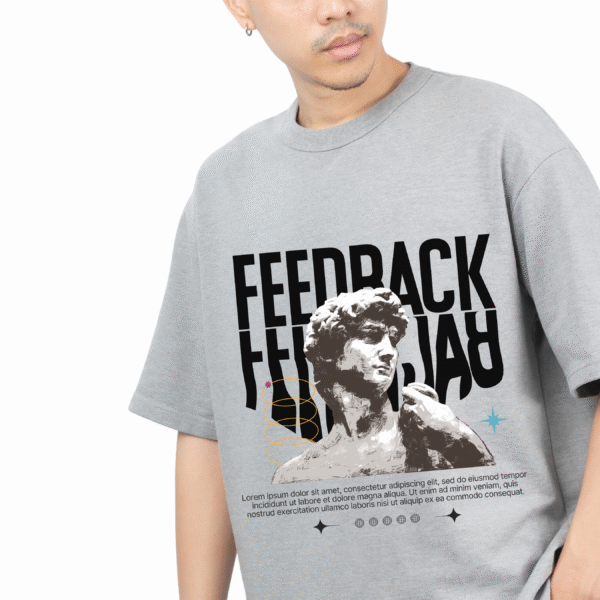 Feedback Friday Drop‑Shoulder Tee – Grey