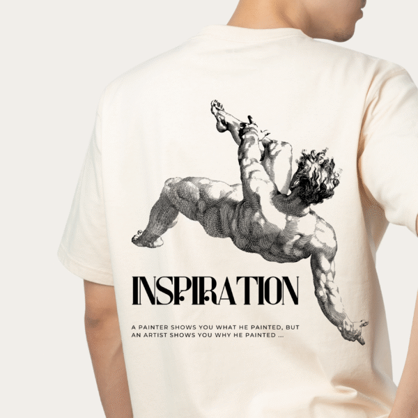 Inspiration Etched Drop‑Shoulder Tee – Cream