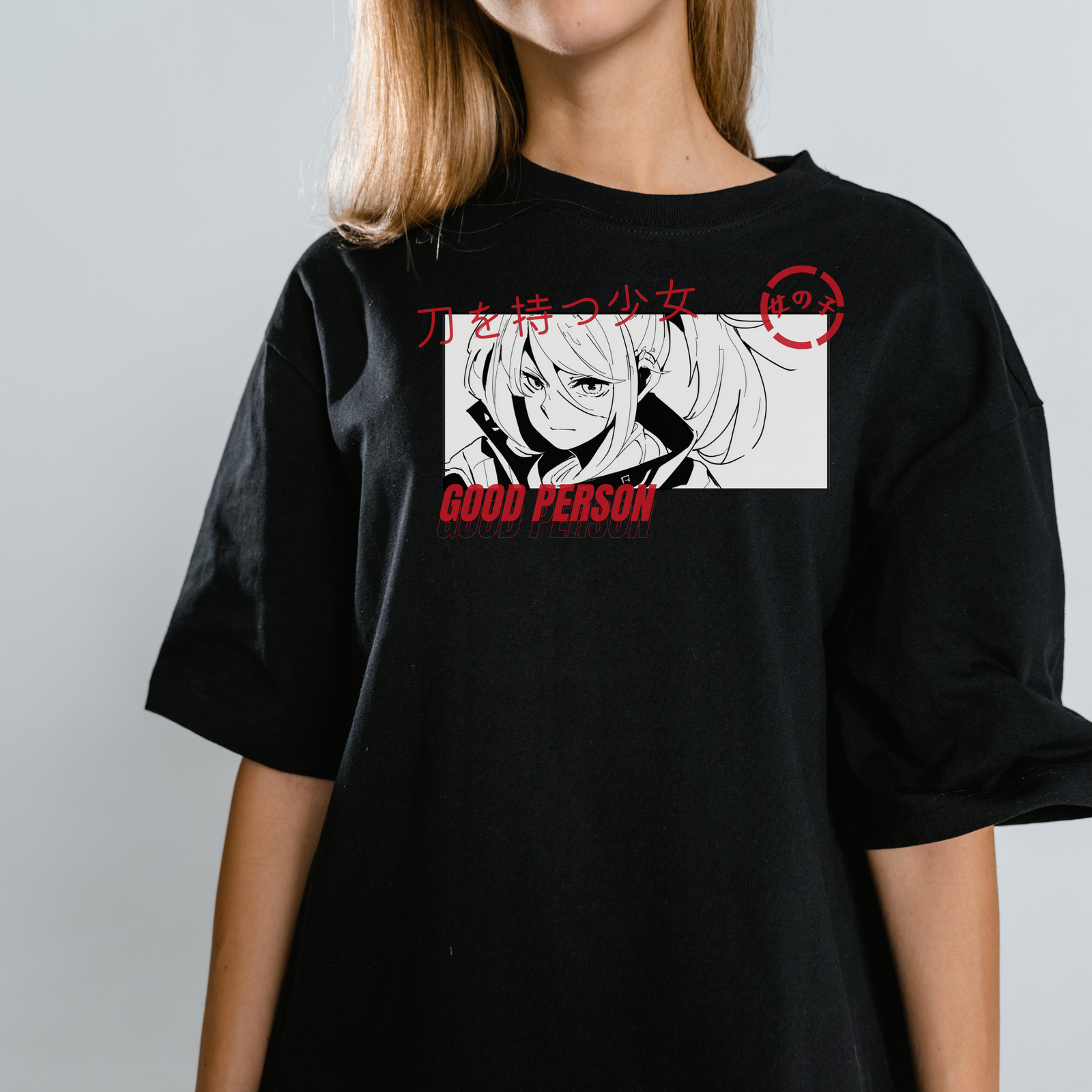 Good Person Anime Drop‑Shoulder Tee – Women