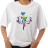 Cosmic Muse Drop‑Shoulder Tee – White (Women)